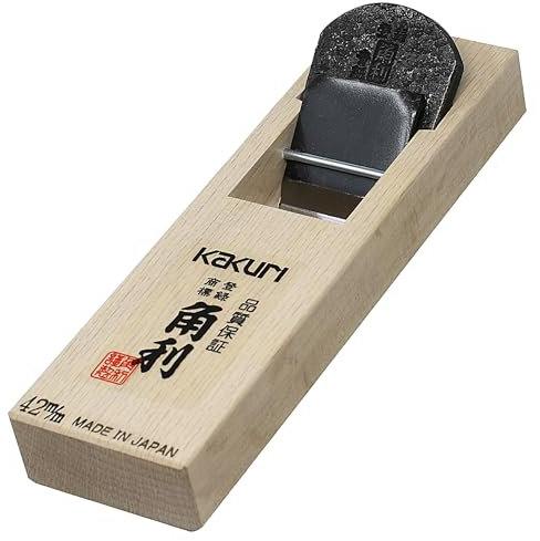 KAKURI Japanischer Blockhobel für Holzbearbeitung, 42 mm, Aogami blauer Stahl Nr. 2, professionelles Handhobelwerkzeug, hergestellt in Japan