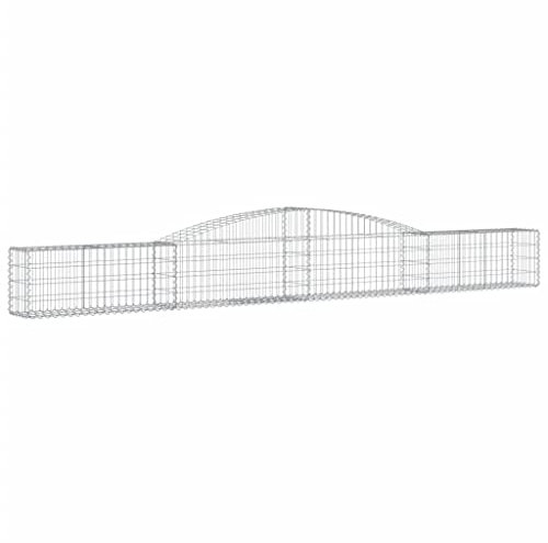 Makastle Set de 2 Parterre surélevé en Gabions arqués, jardinière en Cage à Pierre, Lit Surélevé à Gabion, Parterre de Fleurs Jardin Terrasse Extérieur Jardinière Panier à Pierres, 400x30x40/60 cm