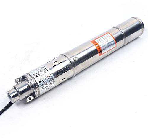 Pompa subacquea per fontane profonde per acque sotterranee e sotterranee, adatta alla sabbia, pompa sommergibile, pompa per pozzi profondi (3 pollici)
