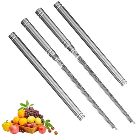 Ajuanbazha 2 Pcs Coltello da Frutta Portatile Multiuso per Esterni e Cucina, Ultra Affilato con Fodero, Mini e Multifunzionale