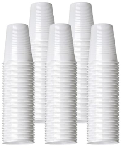 1ABOVE 100 X 180ML (7oz) White Plastic Disposable Drink Cups for Water Coolers/Travel/Camping/Parties and Events