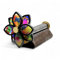 AL QAYIM Messingrad Kaleidoskop für Erwachsene — Rotierendes Blumenrad, Metallrohr, Holzdisplaybasis, Schreibtisch-Dekoration, Achtsamkeits-Visuelles Spielzeug, Geschenk-Ready-Box