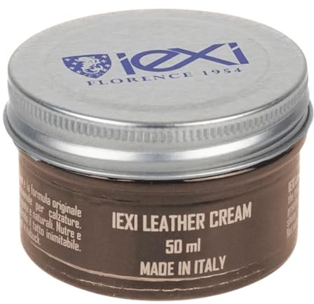IEXI Crema Lucida Scarpe in Pelle, Made in Italy - Leather Cream 50ml - Cromatina Nutriente e Ravvivante - Crema per Lucidare, Nutrire e Mantenere Morbida la Pelle (Marrone)