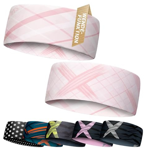 Fascia bambini sottile reversibile, fascia sportiva ultraleggera per bambine e bambini, elastica e traspirante sotto il casco, fascia bambini 4-14 anni (rosa)