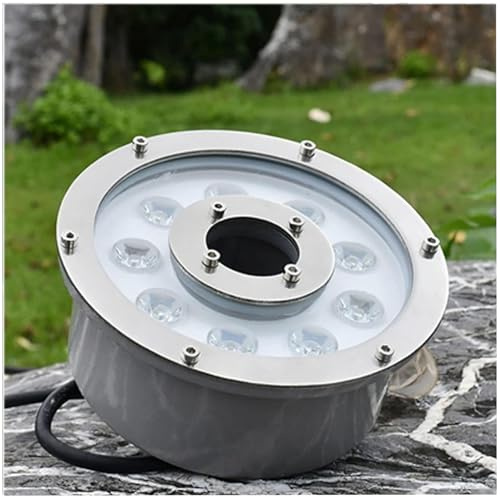 Luz LED sumergible para piscina, acero inoxidable impermeable IP68, luz de estanque de bajo voltaje de 12 V para acuario y jardín, iluminación de paisaje blanca cálida de 6 W