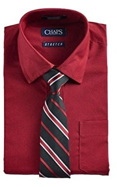 Chaps Big Boys Button-Down Shirt & Tie Set (Sienna Red, 4)