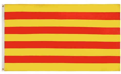 AZ FLAG - Drapeau Catalogne - 150x90 cm - Polyester léger - Drapeau Catalan Avec Oeillets Métalliques Intégrés - 80g