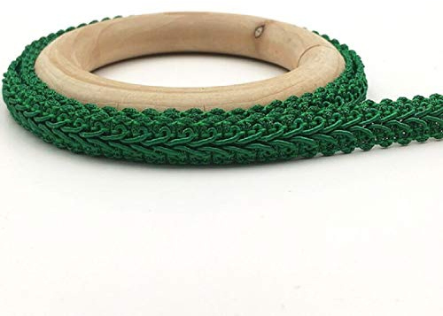 Yalulu 25 Meter Embroidery Braid Twist Fabric Cord Lace Trim Sewing Trimming Edge Craft Decorative Ribbon (Dark Green)