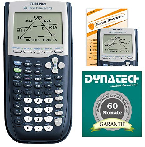 TI-84 Plus Grafikrechner von Texas Instruments mit Displayschutz und Garantie auf 60 M