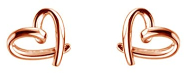 Minimalist Heart Sterling Silver Earrings for Women Girls Teens Hollow Love Hearted Stud Tiny Small Cartilage Tragus Post Pin Hypoallergenic Pierced Jewelry Birthday Valentine's Mother's Gifts 14K Rose Gold