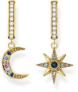 THOMAS SABO Creolen Royalty Stern & Mond Recyceltes 925 Silber, 18k Vergoldung CR682-959-7