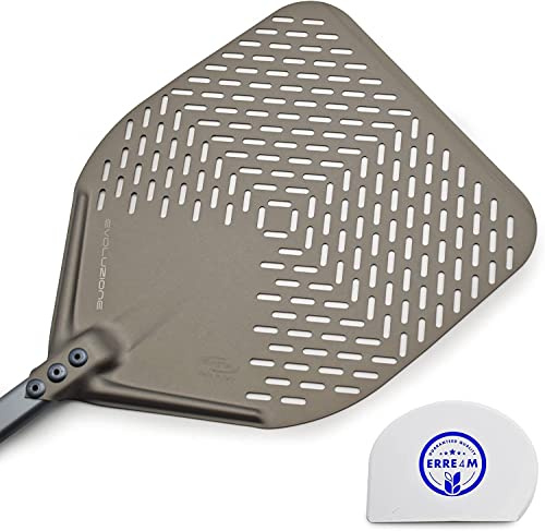 Pelle pour pizza Gi-Metal avec spatule pour pâte à pizza (33 x 33 Longueur totale 183)