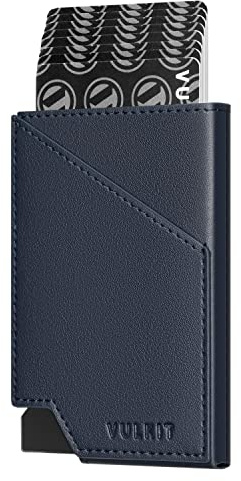 VULKIT Tarjeteros Cartera para Tarjetas con Bloqueo RFID, Delgada, de Aluminio, de Metal, con Bolsillo para Dinero de Negocios, para Tarjetas de crédito, Billetes y Monedas