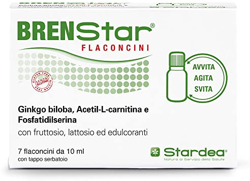 Ginkgo Biloba | Integratore per Memoria e Concentrazione | Integratore naturale stanchezza metale e fisica | Ginkgo Biloba da Bere | 7 flaconcini facile utilizzo | STARDEA Brenstar