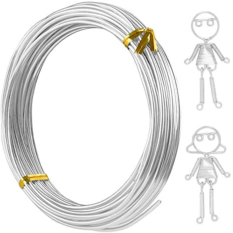 Oulesvte Aluminiumdraht Schmuckdraht, 2 mm Prozess Aluminiumdraht, Craft Aluminium 10 Meter, flexibel und formbar, Zur Schmuckherstellung, Verpackung, Modellbau, Skulpturenhandwerk