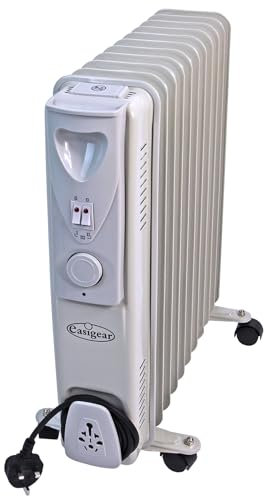 Easigear Oil Filled Portable Radiator, 2500W, 11 Fins, 3 Settings with Thermostat