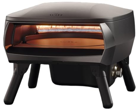 Witt PICCOLO Rotante 13 Outdoor Pizza Oven - Compact, Portable Gas Oven with Rotating Stone & C-Shaped Burner | Ideal for Small Spaces, Easy to Clean, Restaurant-Quality Pizzas at Home - Black