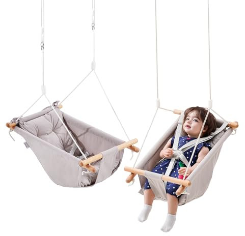 VEVOR Altalena in Tela, 3 Modalità per Bambini, Seggiolino per Altalena Sospeso, per Interni Esterni, con Imbracatura 5 Punti, Capacità di Carico 68 kg Cuscino Integrato, per Neonati, Bambini Piccoli