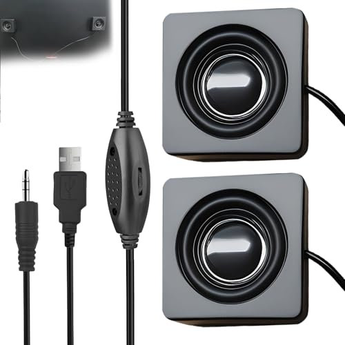 LEKEFETO Mini altoparlante computer: altoparlante portatile USB, altoparlante PC, colla, altoparlante monitor per PC desktop, ingresso TRS da 3,5 mm, stereo, tipo nascosto, piccolo altoparlante