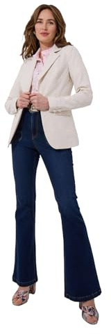 Joe Browns Floral Embroidered Linen Mix Jacket Chaqueta, Crema, 36 para Mujer