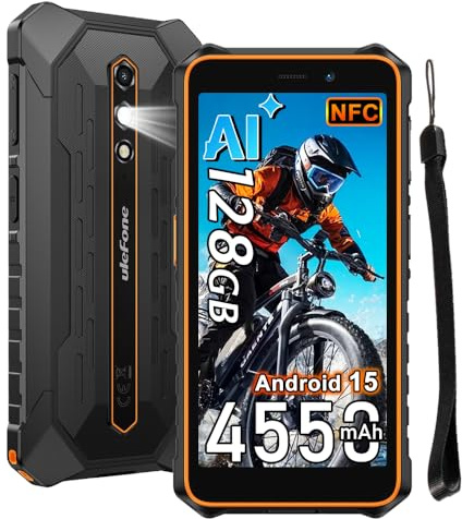 Ulefone Rugking 2 Pro Android 15 Téléphone Portable Incassable, 4G Ruggedisé Débloqué 8GB+128GB/2To,Écran 5.45'' 90Hz Smartphone Incassable,13MP+5MP,IP69K Résistant à l'eau/3 Slot/NFC/OTG/Gemini AI