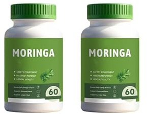 Moringa per donne e uomini | Formula per la tonicità e l'elasticità della pelle | Energia, umore, sistema immunitario e supporto intestinale | Senza zucchero, 60 pezzi per flacone,2pcs