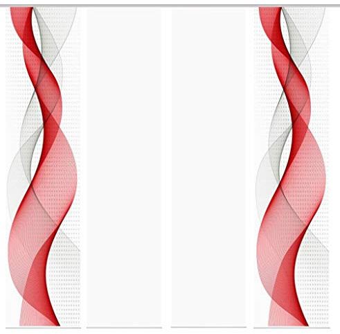 Home Fashion 4er-Set Schiebegardinen OPALIA, 4X 245 x 60 cm inkl. Zubehör, Farbe:rot