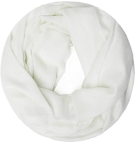 Gloop Damen Loop Schal Schlauchschal, Tuch, leichter Langschal Schlauchschal 01122-01123-P, 01123a4 Weiss, Einheitsgröße