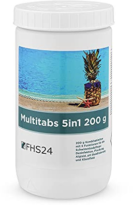 FHS24 MultiTabs 200g Chlor 5 in 1 Multifunktionstabletten 1 kg Poolreinigung Multitabs