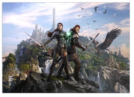 Displate Offiziell Elder Scrolls Skyrim MetallPoster Magnetische Befestigung Lizenziert Bilder Hochwertiges Poster The Elder Scrolls Online Horizontal - Summerset Horizontal Poster 32x45cm