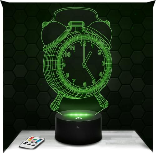 Lampephoto.fr - Wecker Morgen 3D Lampe, Touch Nachtlicht, 3D Led Illusion Geschenkidee zu Weihnachten und zum Geburtstag für Jungen und Mädchen, Dekoration für Kinderzimmer