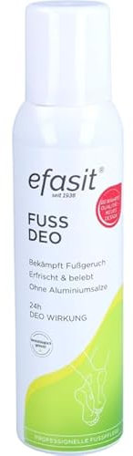 efasit Fußdeo - 24h Wirkung, Fußdeo erfrischt und belebt, Fußspray bekämpft langanhaltend Fußgeruch, ohne Aluminiumsalze, 150 ml