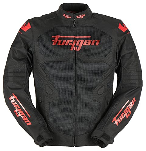 Furygan Homme Atom Vented Evo Veste, Noir-Rouge, XL EU