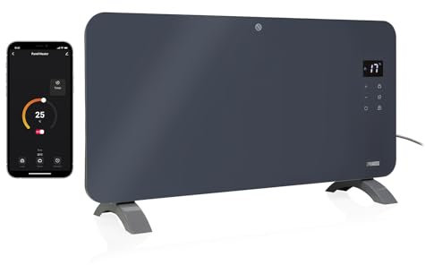 Princess connected electric heater - Convection heating - Manual, app or voice control - Free app - Glass panel - 1500 W - Grey - 348152
