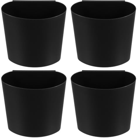 FOMIYES 4 portabicchieri sospesi, accessori per carrello sospeso, contenitore per piante, portapenne, colore nero