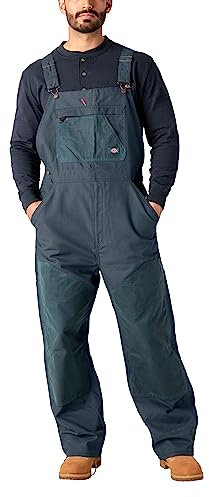 Dickies Herren Tradebuilt Lätzchen mit doppelter Vorderseite, gewachstes Segeltuch Latz-Overall, Blau (Airforce Blue), XL