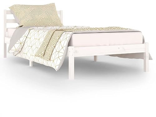 vidaXL Massivholzbett Kiefer 90x200 cm Weiß