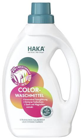 HAKA Waschmittel Color flüssig, für 20 Waschgänge, mit Magnolienextrakt, vegan, 1 L