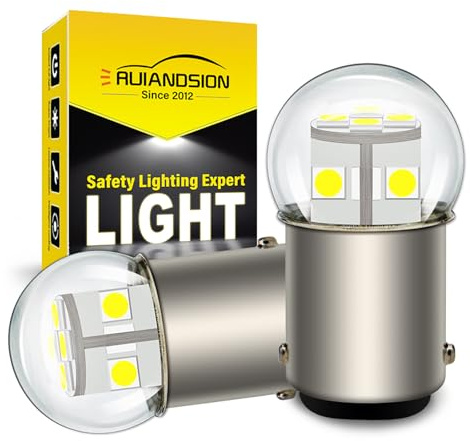Ruiandsion 2 piezas Bombillas LED BAU15S Blancas 6-30V 24V 12V 6V 3030 12SMD Bombilla de Reemplazo para Luces de Marcha Atrás de Coche con Intermitentes Sin Polaridad