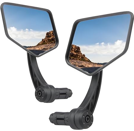 DRCKHROS 1 Pair Bike Mirror Handlebar end Mount Bicycle Mirrors E-Bike Mirrors, HD Glass Convex Mirror, Rotatable And Adjustable Wide Angle Rear View Shockproof Mirrors,Safe Cycling Bike Accessories.