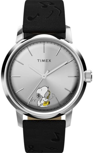 Timex Herren Analog Automatik Armbanduhr x Peanuts Marlin Saxophonist