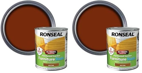 Ronseal HWFSRT50 Hardwood Furniture Stain Rich Teak 750 ml (Pack of 2)