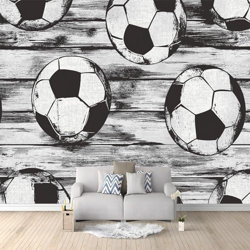 Papel Tapiz Fotográfico Fotomurale Impresión De Fútbol Retro 250 x 175 cm Art Mural Cafe Restaurant Dormitorio Decoración para el Hoga Murales Papel Pintado a Papel Fotomural Dormitorio