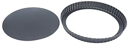 Bakeware Bandeja de Acero Redonda de Acero Ondulada Moldura de Pastel de Bandeja de Borde Ondulado para Pizza, Sartenes de Madeleine (【41431】 Placa de pastel de crisantemo en vivo)