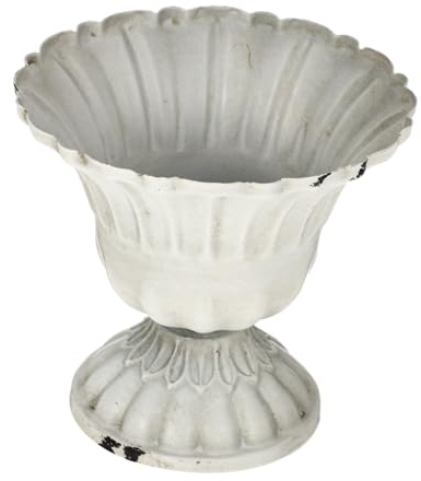 PRETYZOOM Vintage Iron Wrought Flower Vase Retro Decorative Goblet Design Chic Centerpiece for Home and Office for Artificial Flowers European Style