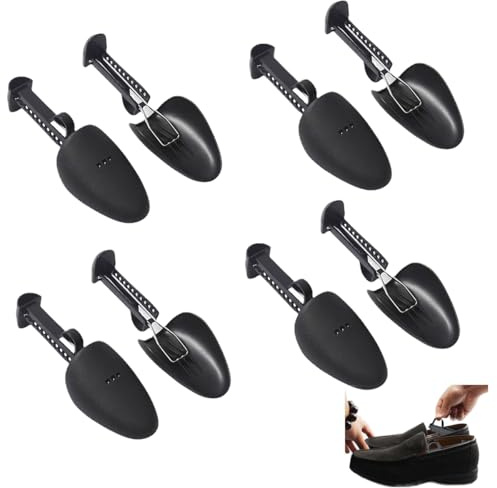 Ruayia 4 Paar Schuhstrecker, Schuhspanner Herren und Damen, Schuhspanner aus Kunststoff, Verstellbare Schuhspanners, Leicht Und Leicht Zu Tragen Schuhspanners，Großformat - Schwarz