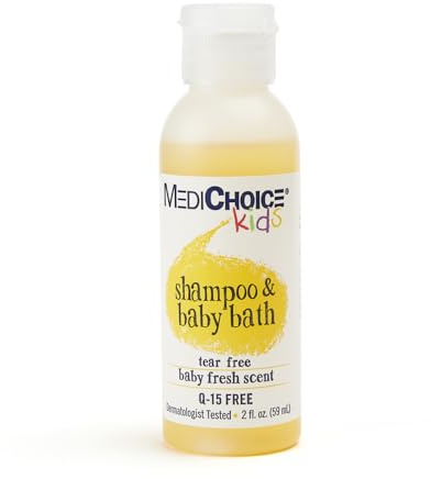 MediChoice Baby Shampoo and Bath Gel - Tear Free Fresh Scent Quick Rinse Bulk Travel Size 2 oz. PC8122 Case 144
