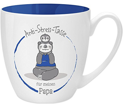 GRUSS & CO Anti-Stress-Tasse Motiv Papa | Tasse mit Spruch, 45 cl, New Bone China | Geschenktasse | 45504