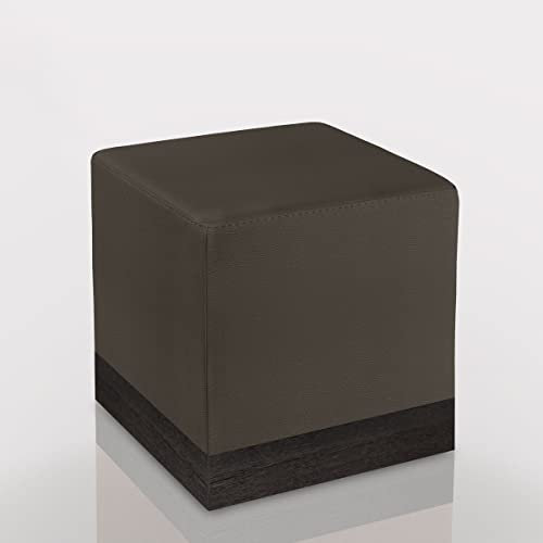 GGMMÖBEL Denver Bistro Polsterhocker 40x40cm | Taupe | Quadratisch | Glatt | Gastro Sitzhocker Sitzwürfel Würfelhocker Loungehocker