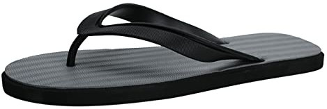 Flip-Flops für Herren, Fersenstütze, modisch, Sommer, Herren-Flip-Flops, flache Unterseite und leichter Bezug, bequem und einfach, einfarbig, Gras-Flip-Flops, Herren, Größe 45, grau, 41 1/3 EU